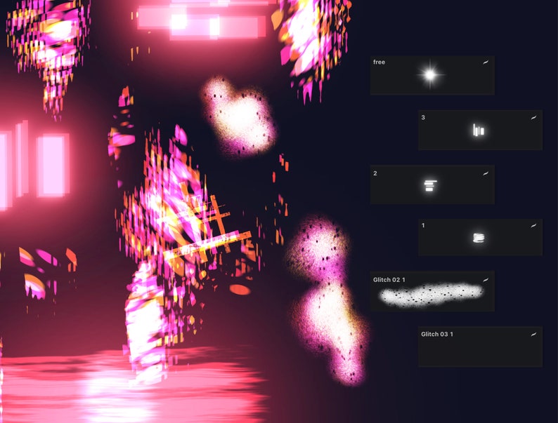 Glitch and Glow Brush Set for Procreate Cyber Brush Pack 13 Procreate