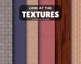 22 Procreate Overlay Textures | Paper Texture, Wood, Fabric, Blocks Texture Brushes | Soft Light Blend Mode | Procreate Pattern Set