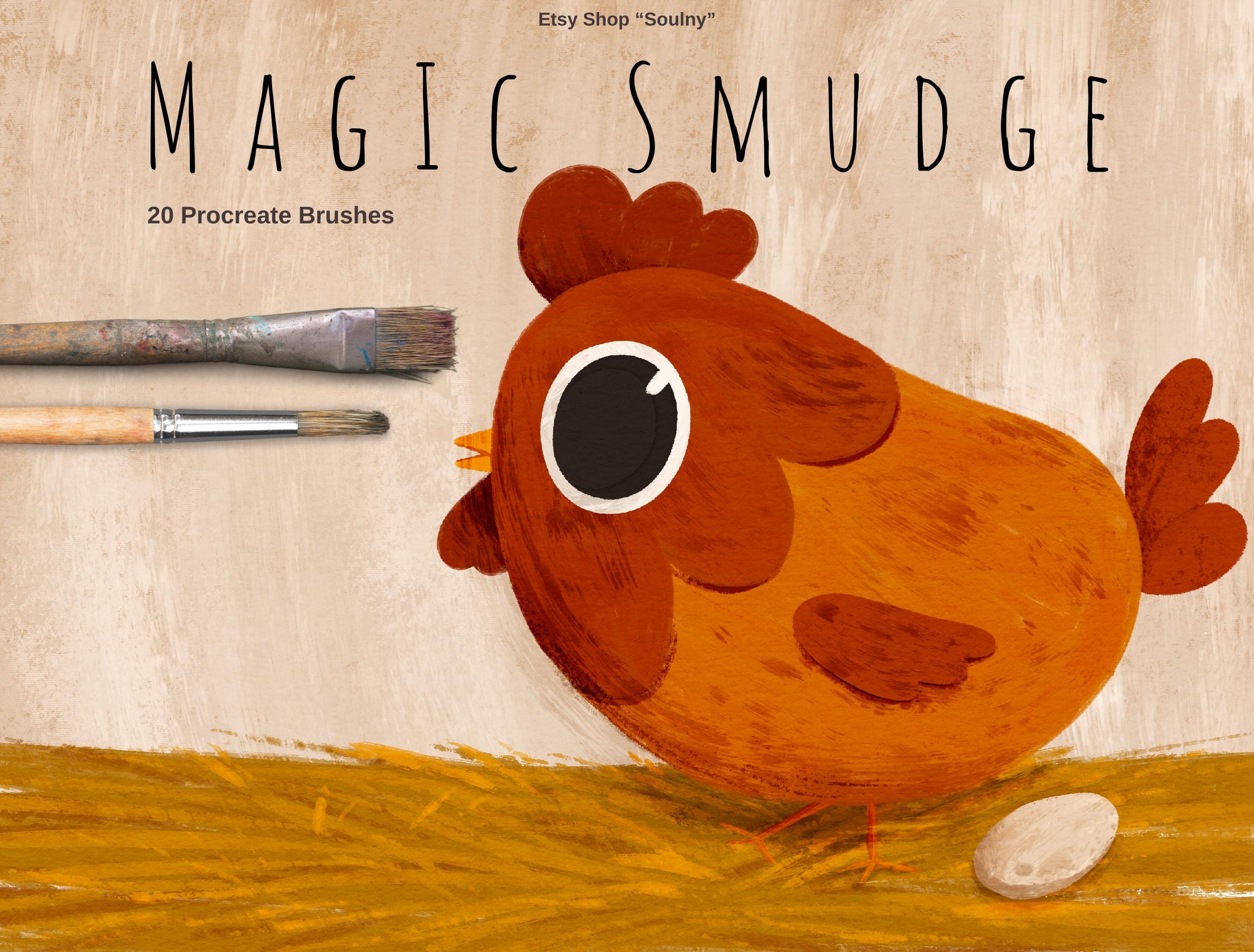 Magic Smudge — Set de pinceles Procreate: 20 pinceles texturizados para ilustración en iPad, gouache, óleo y efecto papel