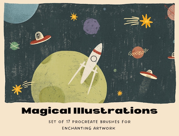 Magical Illustration Procreate Brush Set: Texture, Grain, Effects (Digital Download)