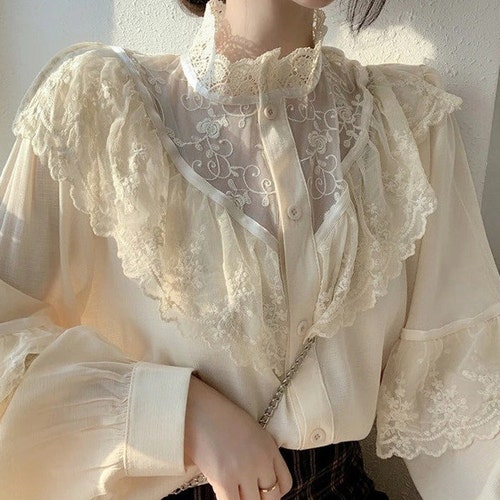 Vintage French Cream Blouse Lace Belle époque European French - Etsy