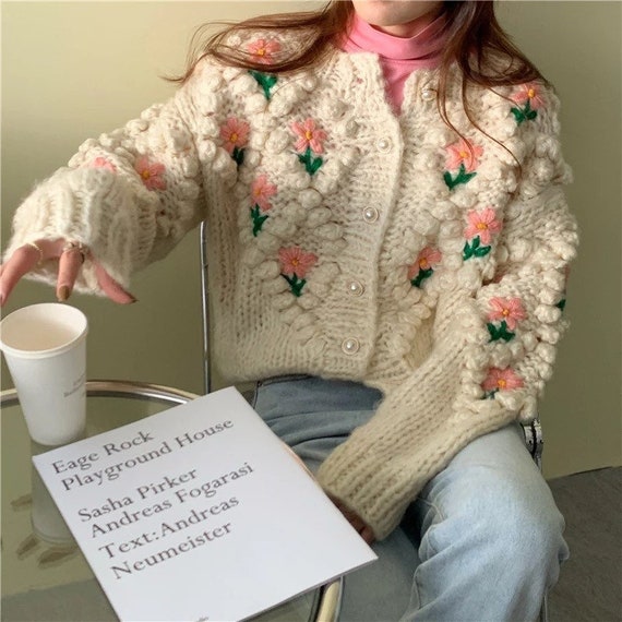 Cream bobble cheap cardigan