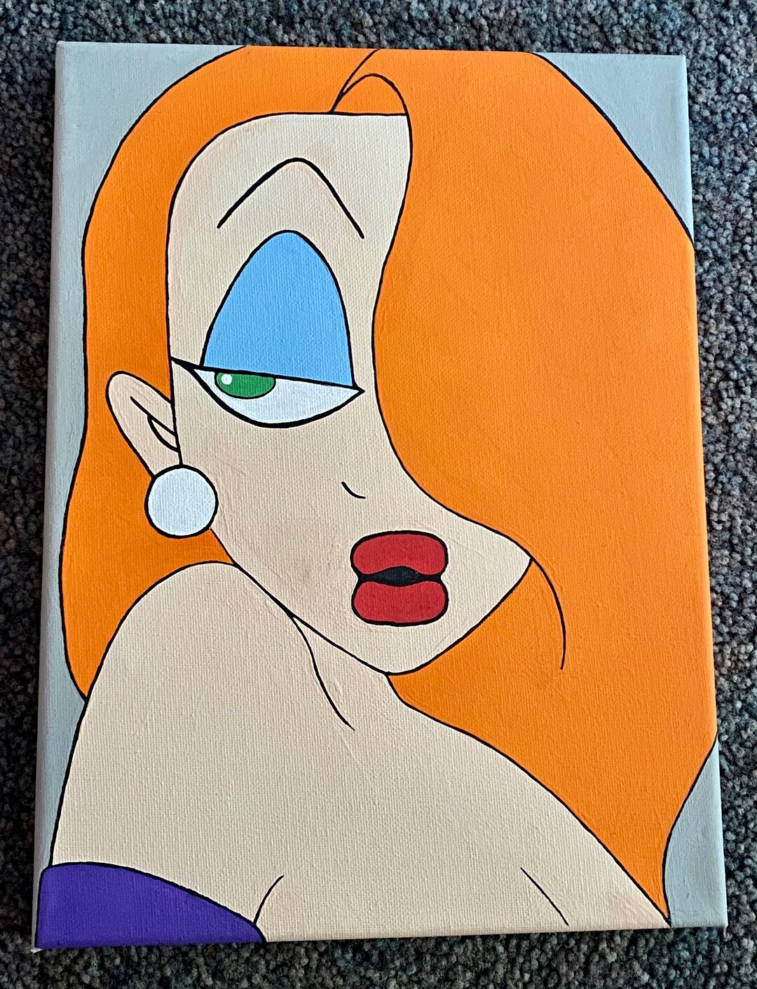 Jessica Rabbit Painting Custom Hand Painted Jessica Rabbit Painting - Etsy