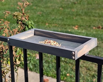 Railing Bird Feeder for Deck, Porch, Balcony, Fence