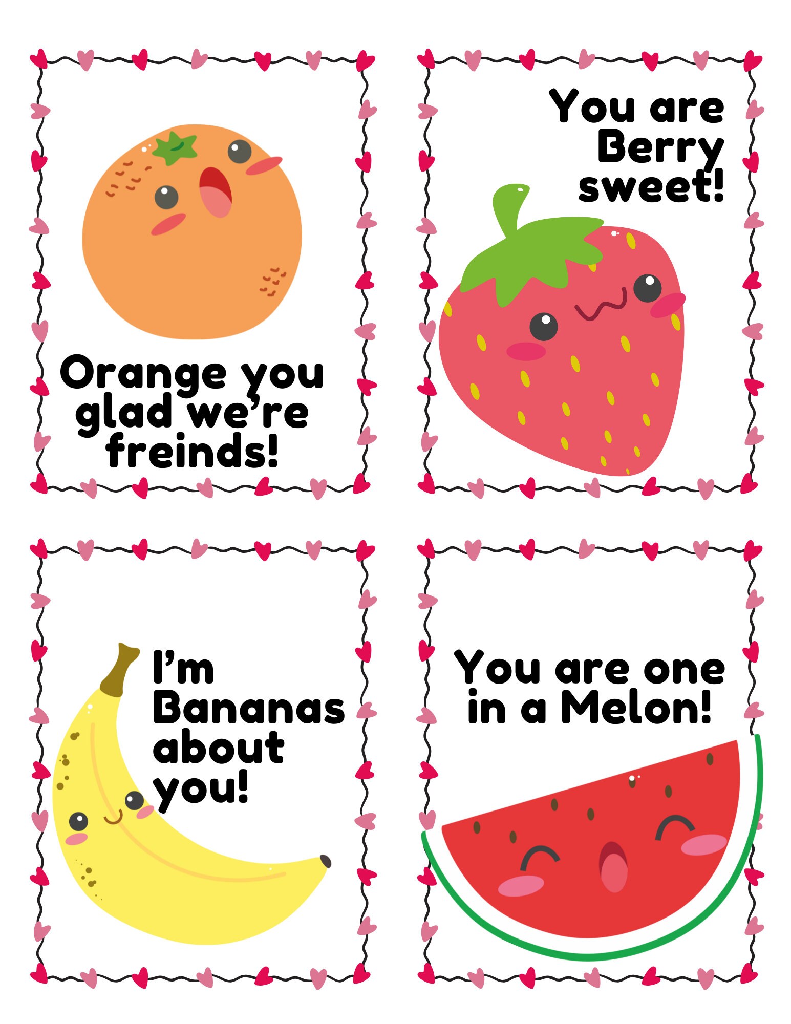 Printable Food Themed Valentines - Etsy