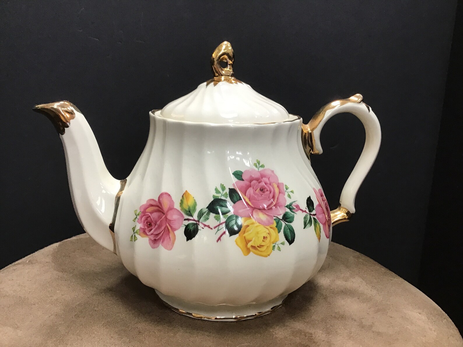 Sadler England 3522 Tea Pot Roses and Gold Trim Etsy
