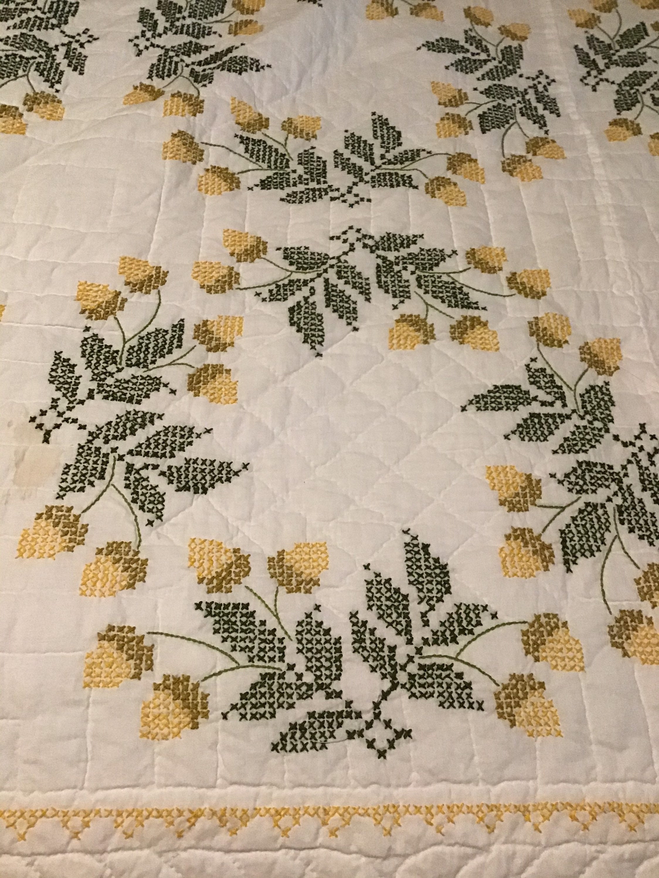 Handmade Cross Stitch Quilt Hand stitched Etsy