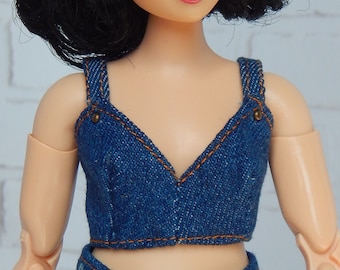 Doll Clothes 1/6 scale 11.5 inch, Doll Denim Top