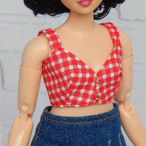 Doll Clothes 1/6 scale 11.5 inch, Doll Red Top