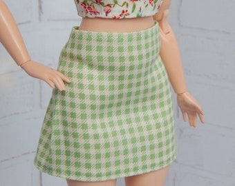 Doll Clothes 1/6 scale 11.5 inch, Doll Green Skirt