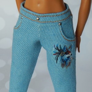 Doll Clothes 1/6 scale 11.5 inch, Doll Printed Jeans