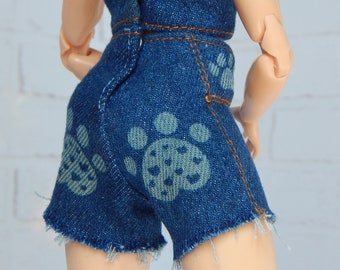 Ropa de muñeca escala 1/6 11,5 pulgadas, pantalones cortos con flecos de muñeca