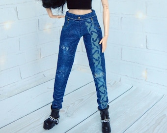 Doll Clothes 1/6 scale 11.5 inch, Doll Ripped Jeans