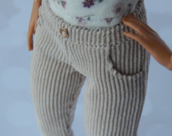 Doll Clothes 1/6 scale 11.5 inch, Doll Corduroy Pants
