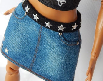 Doll Clothes 1/6 scale 11.5 inch, Doll Stars Skirt