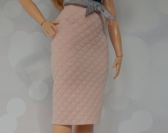 Doll Clothes 1/6 scale 11.5 inch, Doll Pink Skirt