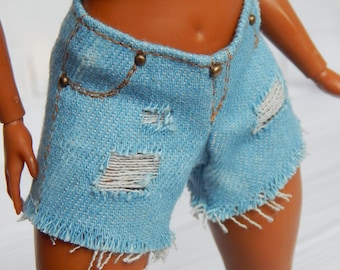 Doll Clothes 1/6 scale 11.5 inch, Doll Ripped Shorts