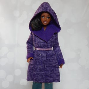 Doll Clothes 1/6 scale 11.5 inch, Doll Violet Coat
