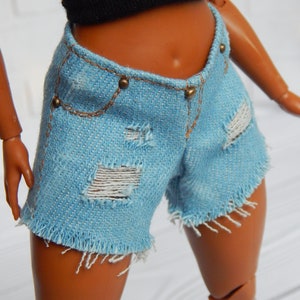 Doll Clothes 1/6 scale 11.5 inch, Doll Ripped Shorts