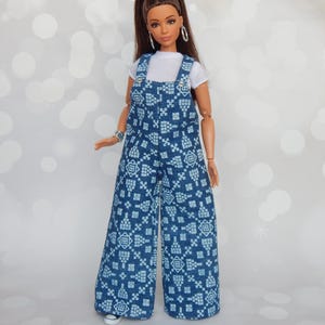 Doll Clothes 1/6 scale 11.5 inch, Doll Denim Overall