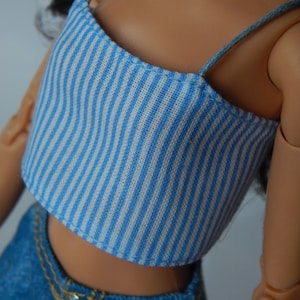 Ropa para muñecas escala 1/6 de 11,5 pulgadas, Top de rayas para muñecas