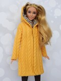 Doll Clothes 1/6 scale 11.5 inch, Doll Pique Coat