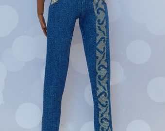 Doll Clothes 1/6 scale 11.5 inch, Doll Striped Jeans