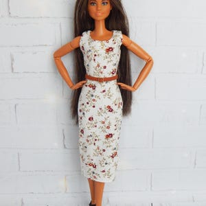 Doll Clothes 1/6 scale 11.5 inch, Doll White Dress