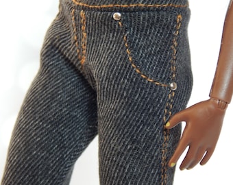Doll Clothes 1/6 scale 11.5 inch, Doll Black Jeans