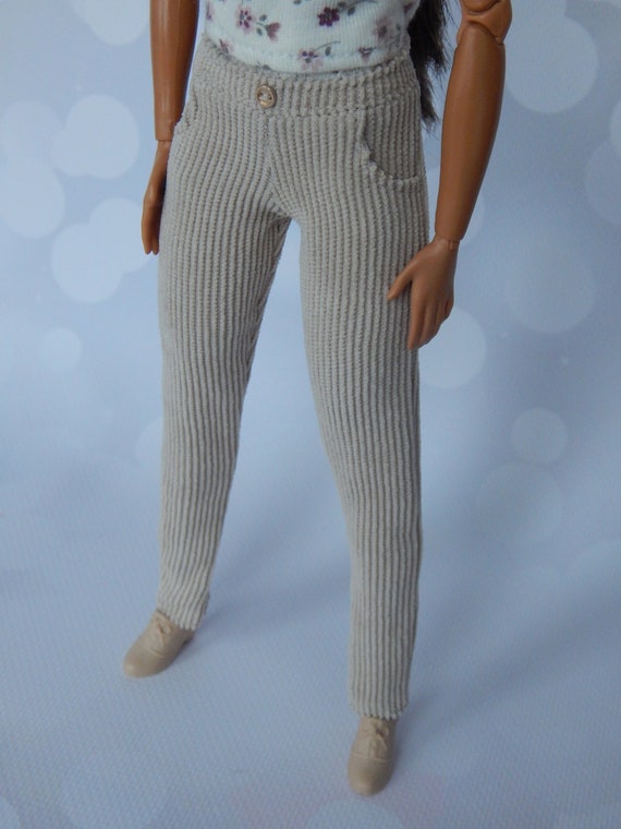 Doll Clothes 1/6 scale 11.5 inch, Doll Corduroy Pants