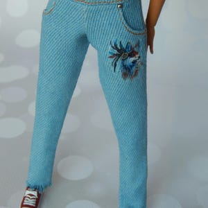 Doll Clothes 1/6 scale 11.5 inch, Doll Printed Jeans