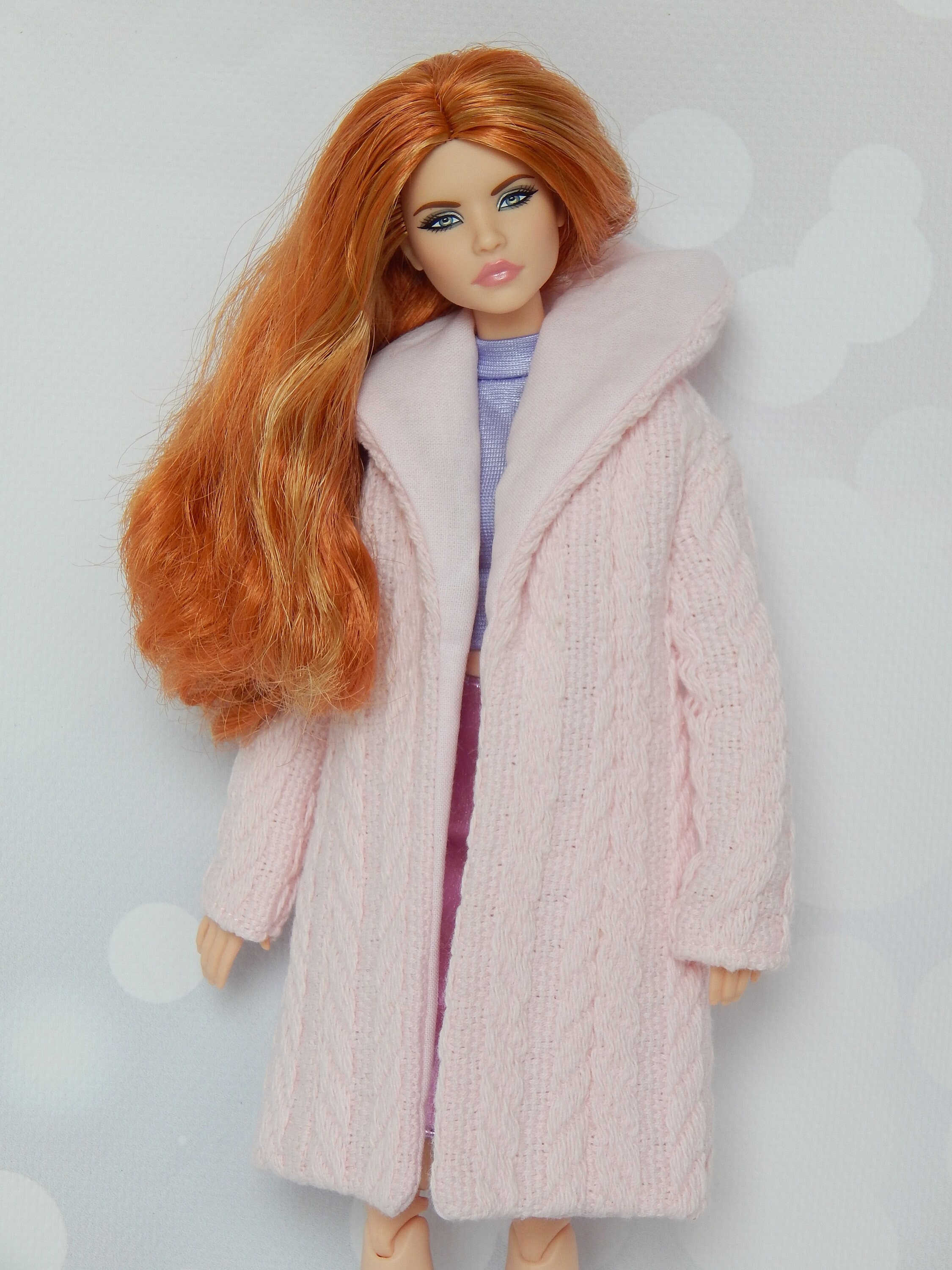Doll Clothes 1/6 scale 11.5 inch, Doll Pique Pink Coat
