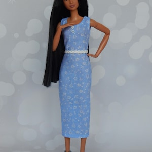 Doll Clothes 1/6 scale 11.5 inch, Doll Blue Dress