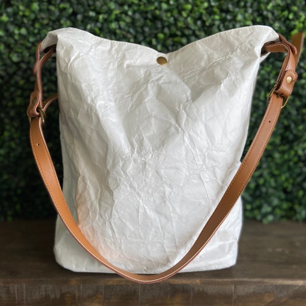 The Beyond Tote - Washable Paper, Vegan Leather, Cruelty Free with adjustable straps bag