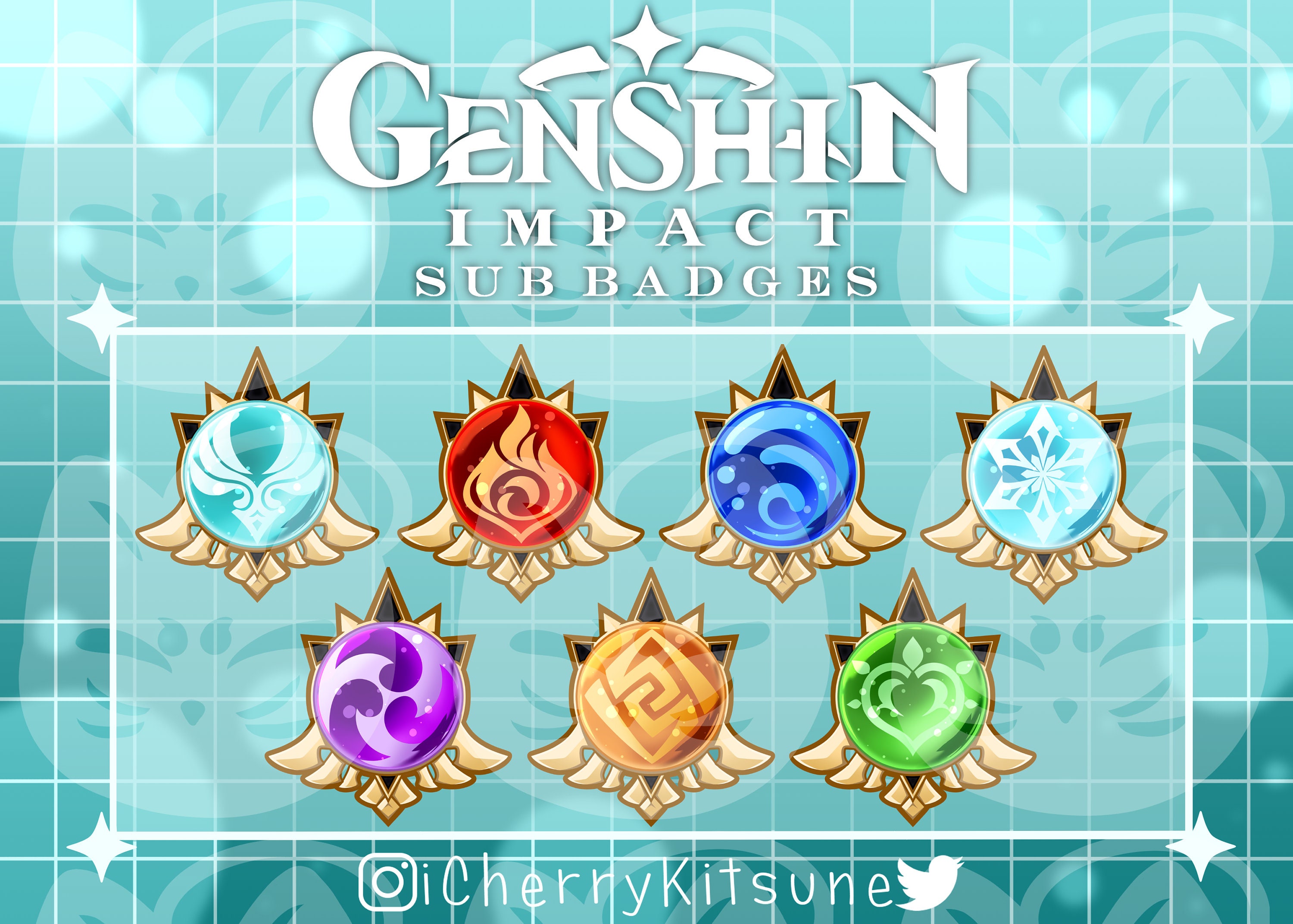 Genshin Impact Twitch Badges - Gaming Visuals