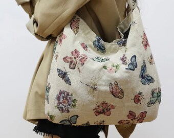 18X9X25cm @@ Velvet JU FU Shoulder Bags Shoulder Bag Korean Retro Embroidery Large Capacity Adjustable Shoulder Bag Banquet Bag 