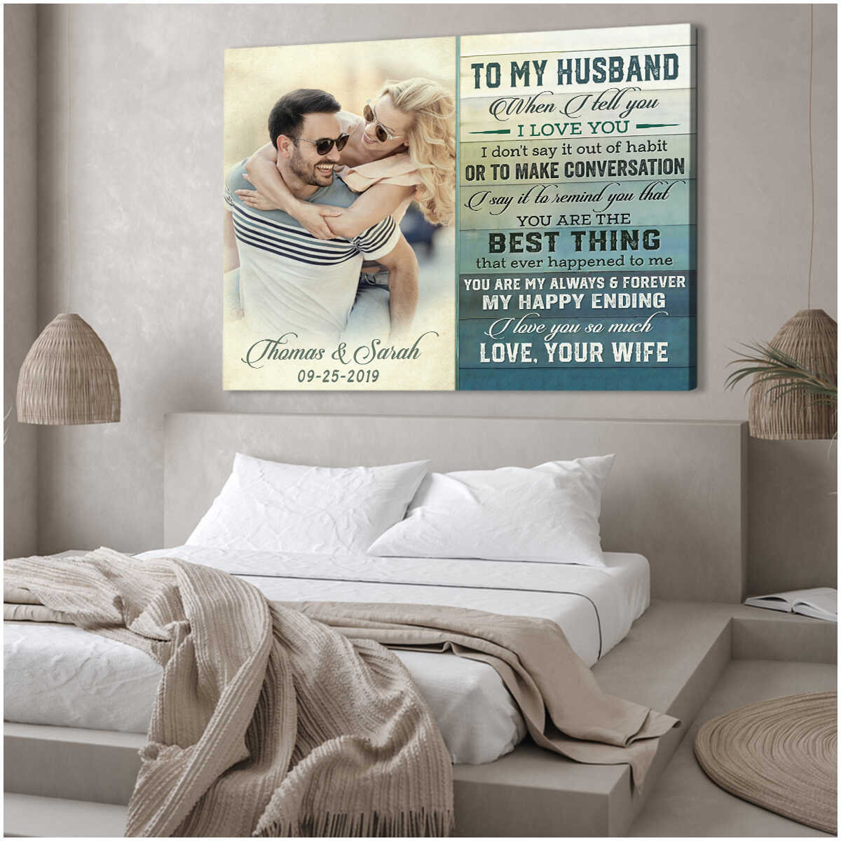 To my husband Wall Art Decor Wedding Anniversary Gifts Wall Etsy