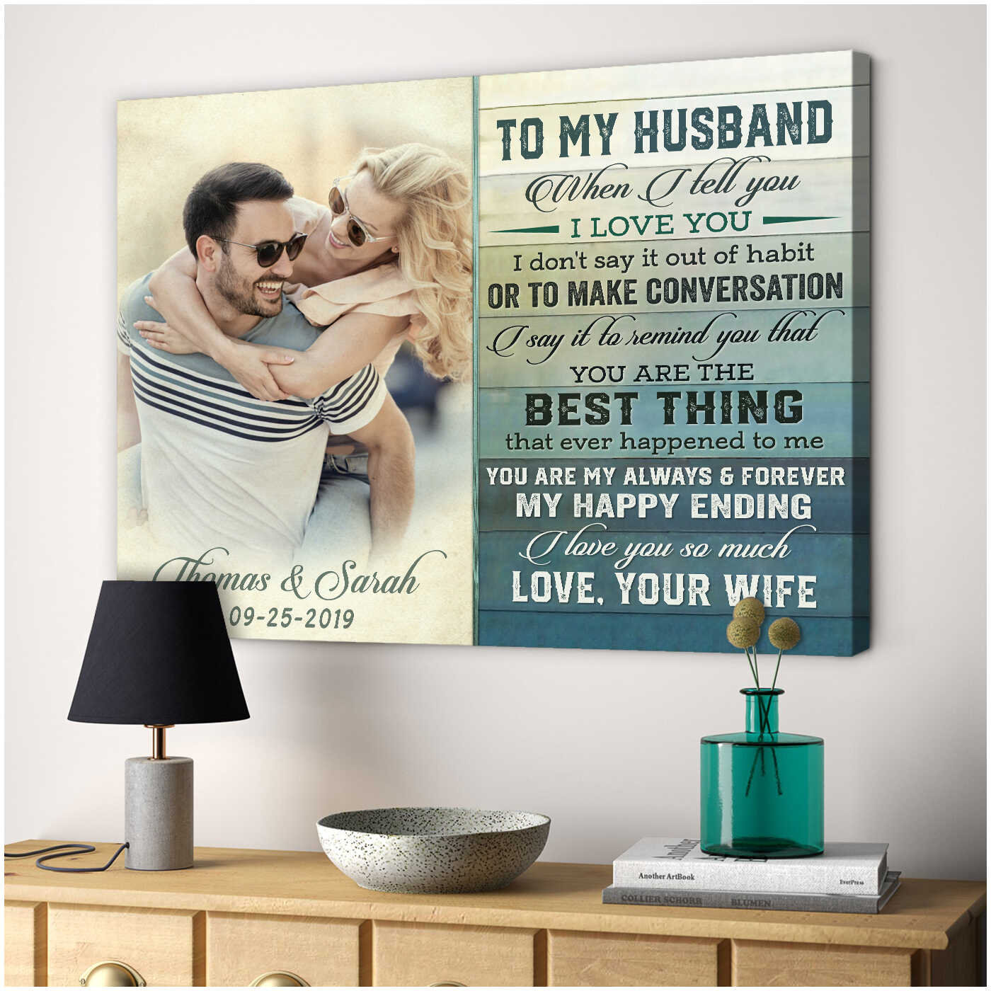 To my husband Wall Art Decor Wedding Anniversary Gifts Wall Etsy