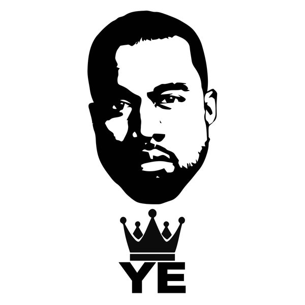 Kanye West Vector Art | png jpg svg | Rappeur | Silhouette Caméo | Cricut | | de pochoir AutoCAD