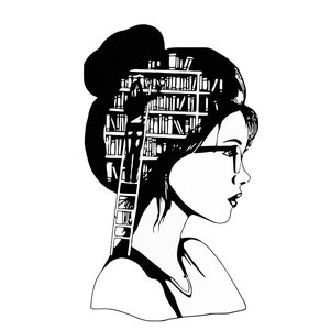 Girl Who Loves Books SVG | Girl with Glasses svg | A Well Read Woman SVG