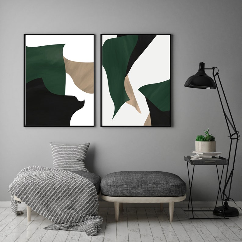 Dark Green Wall Art, Bedroom Wall Art, Living Room Art, Emerald Jewel ...