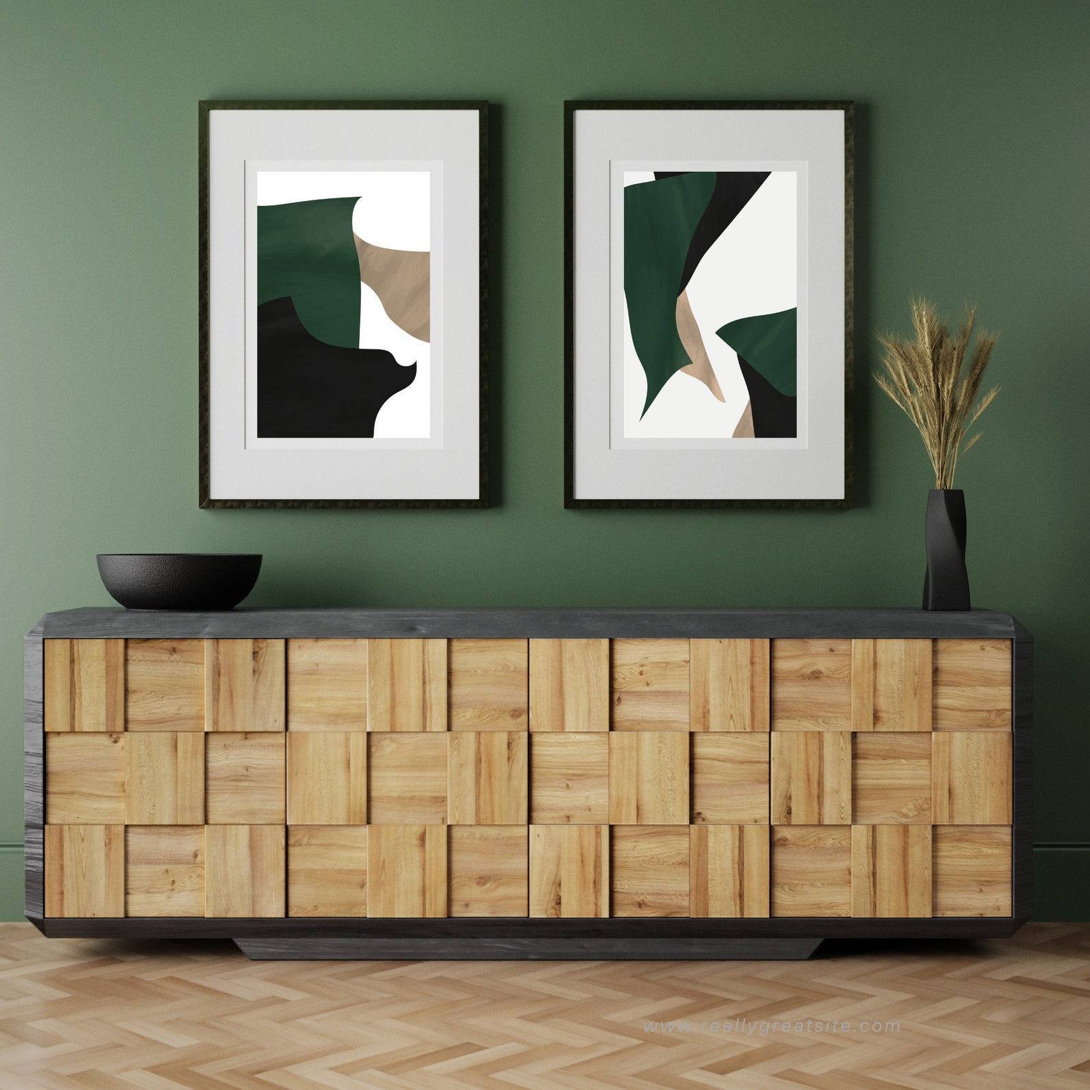 Dark Green Wall Art, Bedroom Wall Art, Living Room Art, Emerald Jewel