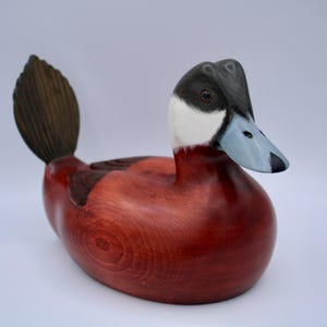 Wood-carved Ruddy duck decoy