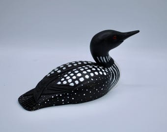 Hand-carved Loon duck decoy