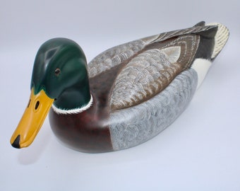 Wood carved Mallard duck decoy