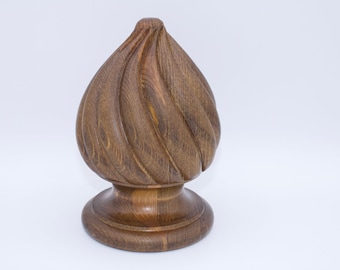 Wood carved spiral Finial