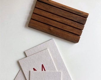 Walnut business card holder
