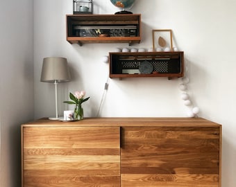 Oak sideboard W 140 D 50 H 75 cm