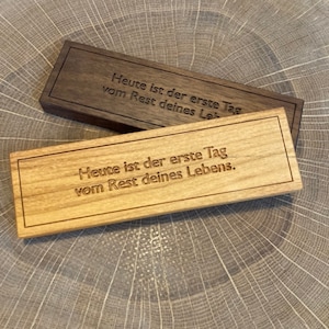 Wooden sign (magnetic) with saying