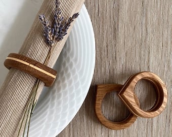 Solid wood napkin rings – oak – wooden table decoration – natural table decoration – handmade
